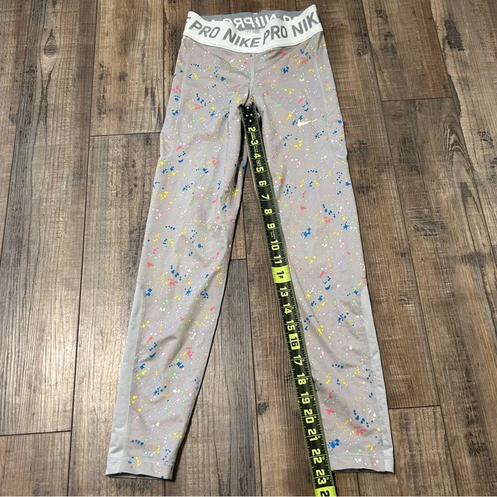 Girls Nike Pro Paint‎ Splatter Printed Tights Size Medium M  Dri-Fit
